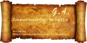 Gaunersdorfer Ariella névjegykártya